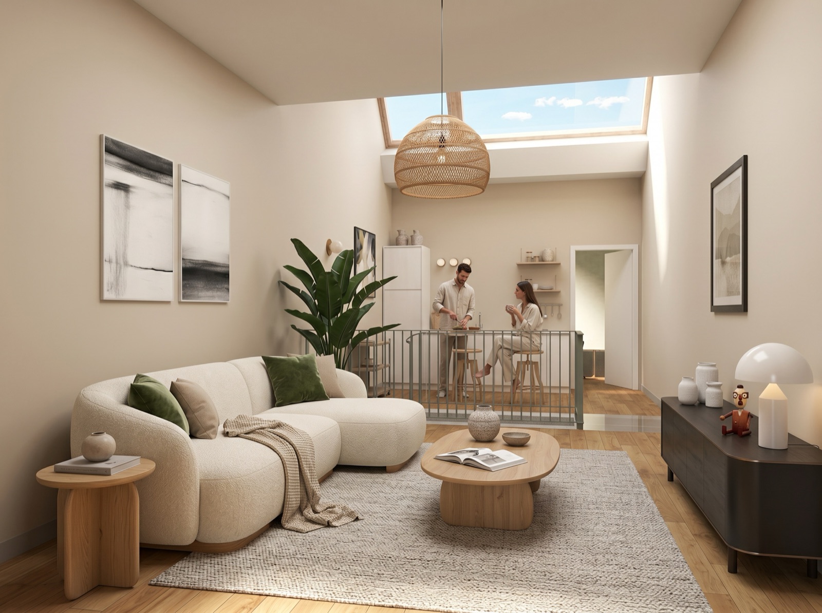 Impressie van een maisonnette over twee verdiepingen